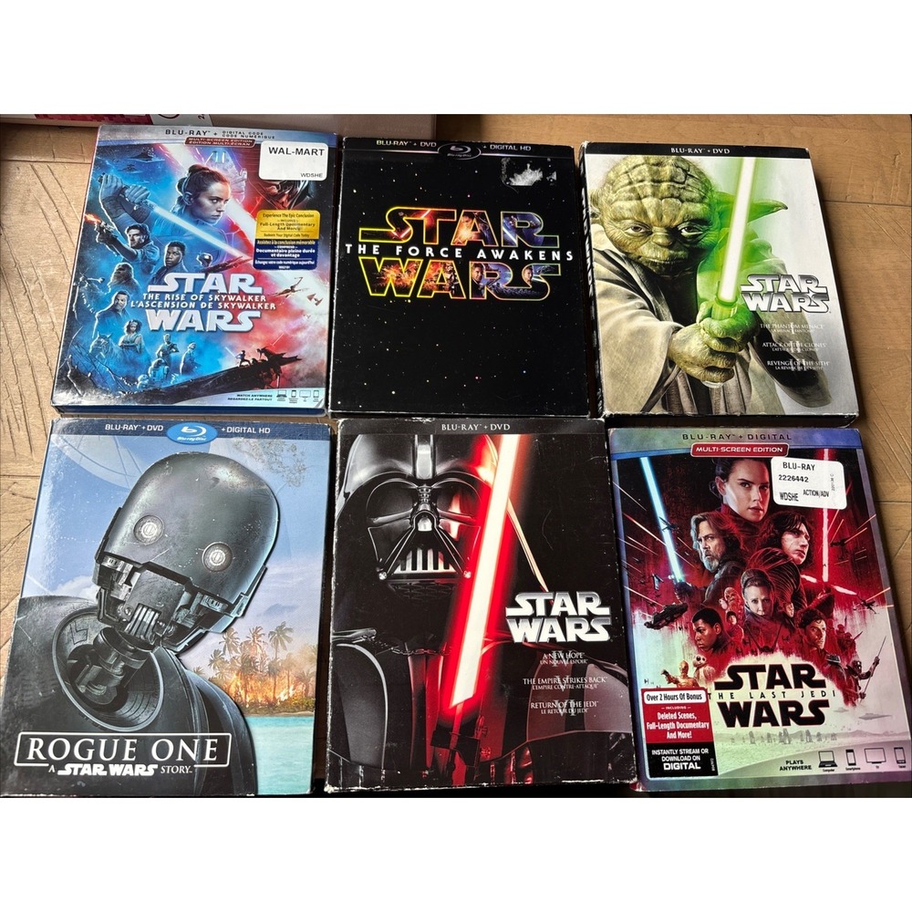 Star Wars Blu Ray DVD Lot